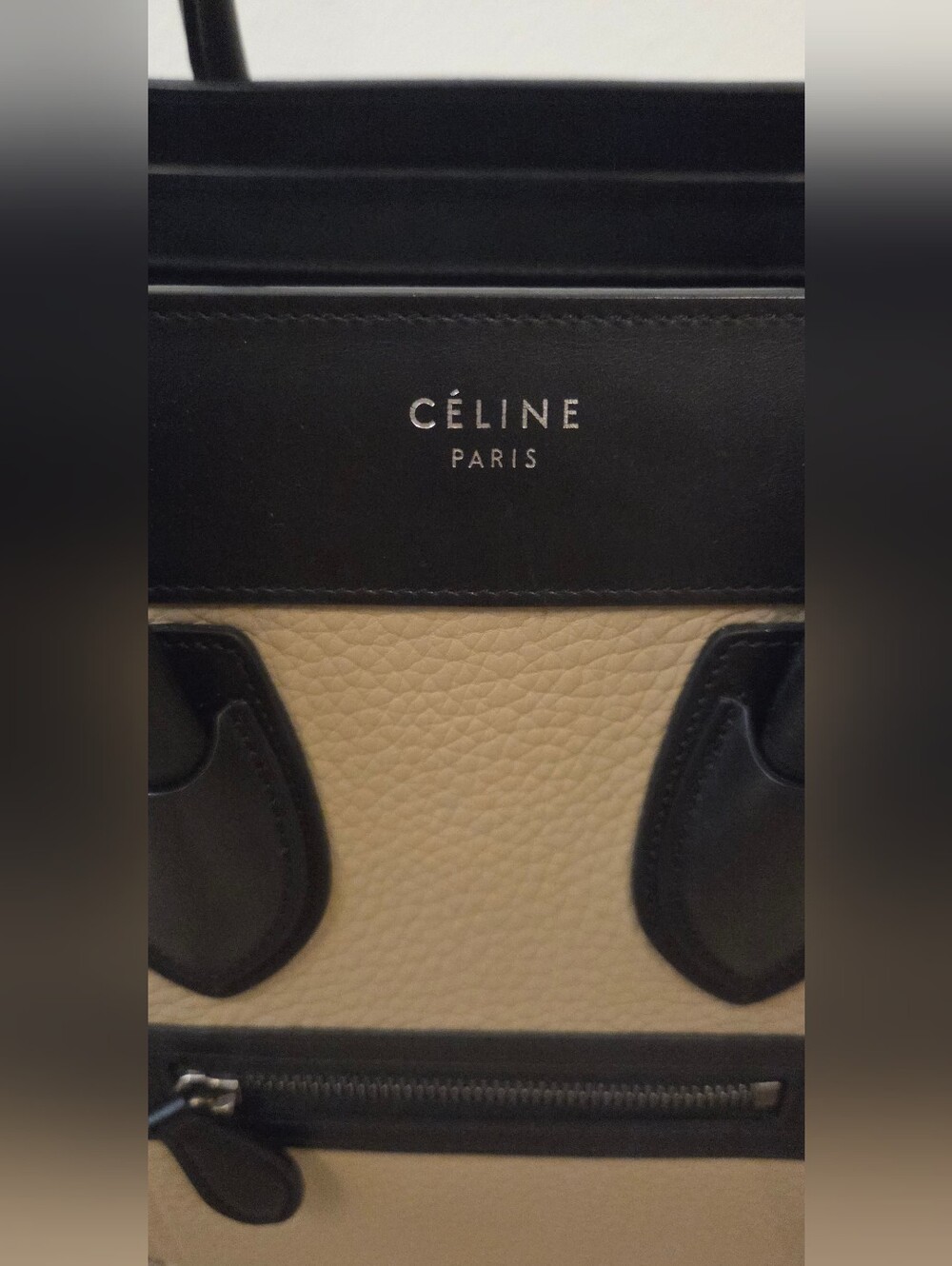 Celine Mini Luggage Tote – Tri-Color Drummed Calfskin Leather With COA - Picture 8 of 9